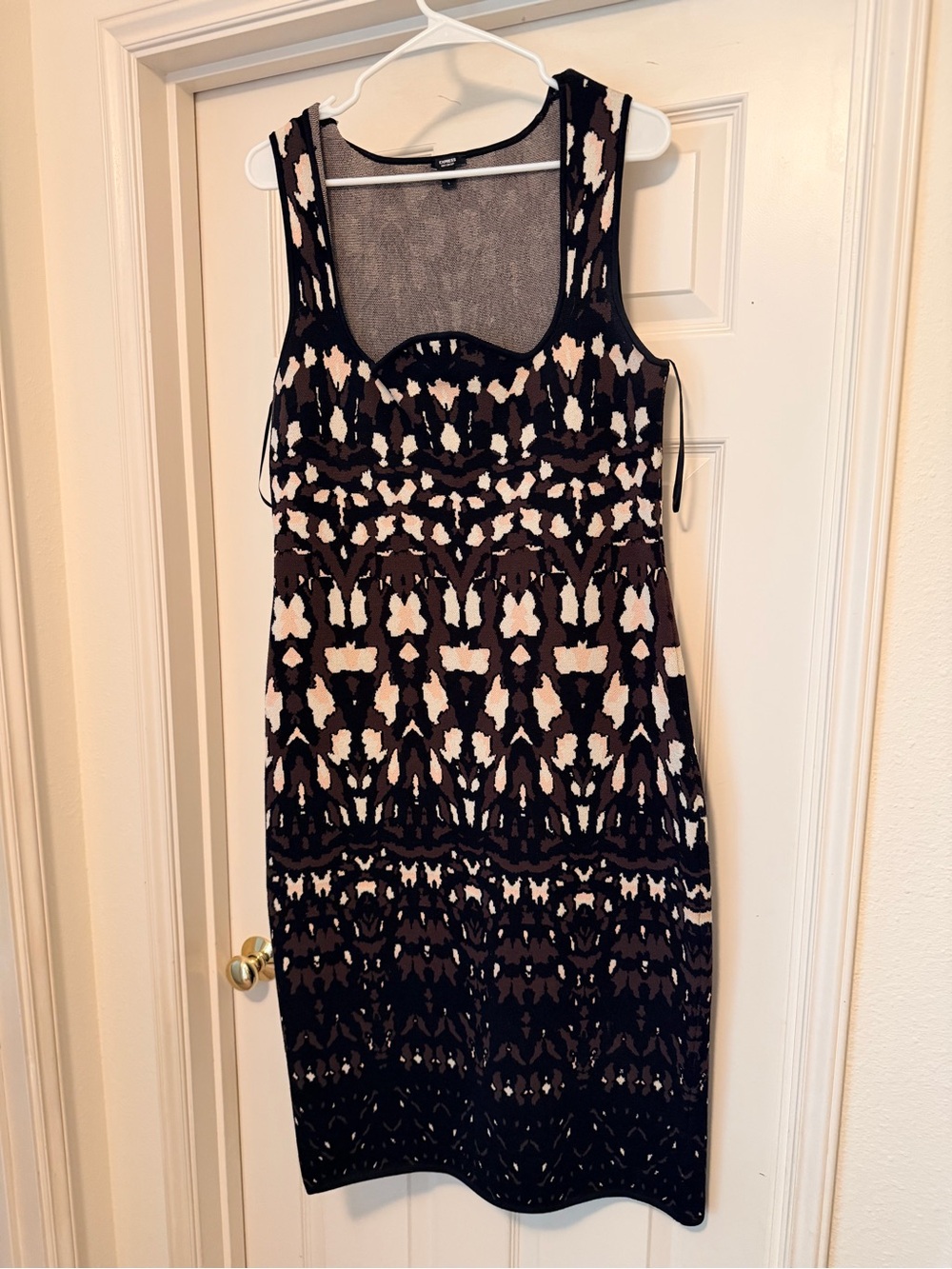 Express Patterned Sleeveless Sheath Dress